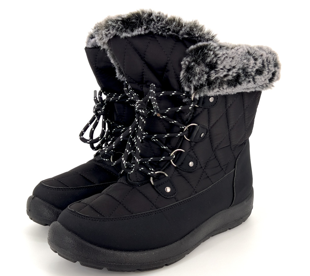 Fur Lined Snow Boots Women's Size 7.5 Apres Ski Winter Cozy Gorpcore